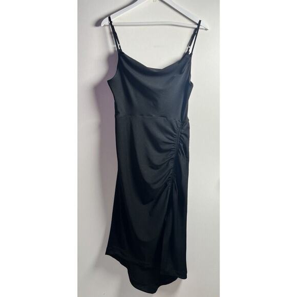 Anthropologie Cowl Neck Strappy Black Smocked Bodycon Event Party Dress Sz S NEW - Picture 4 of 14